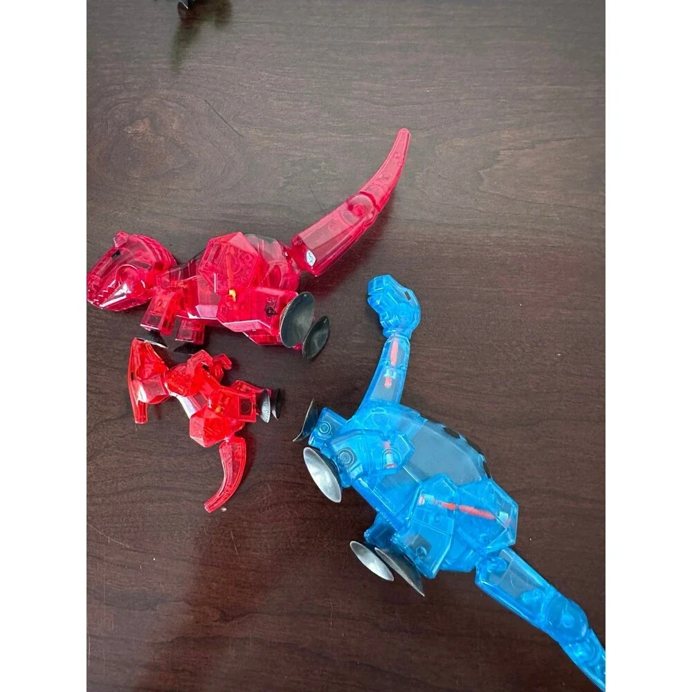 Zing Stikbot Dino Lot 4 T-Rex Raptor Brontosaurus Poseable Suction Cup Toys
